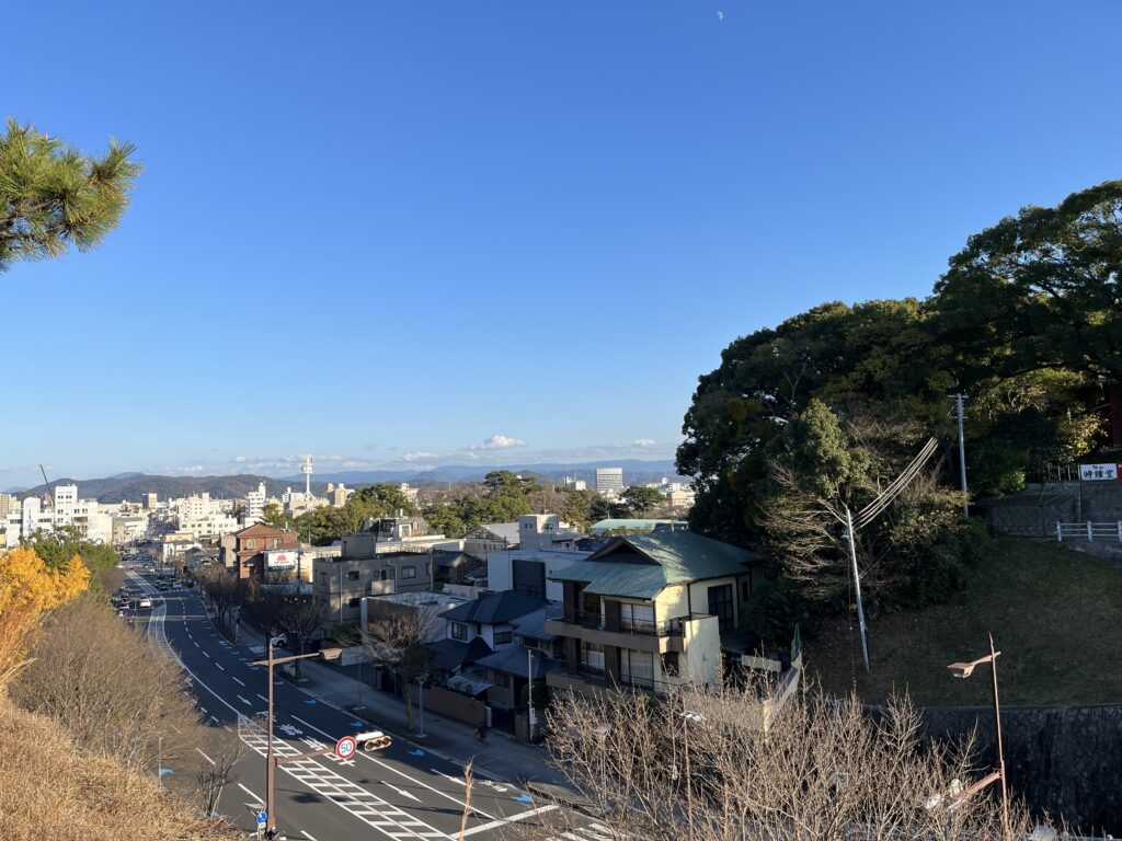 和歌山城の石垣からの景色